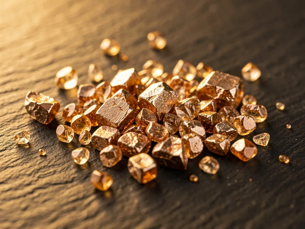 Selenium granules macro photograph