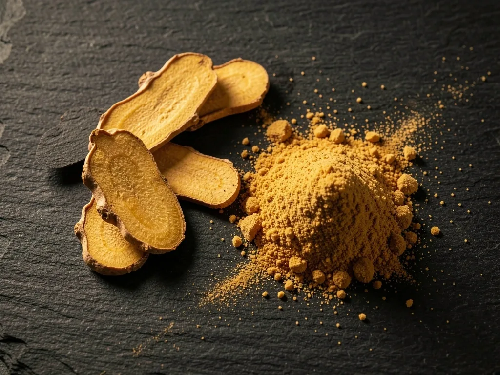 Dried ginger root and powder macro